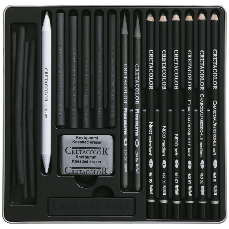 Zestaw Szkicowy Cretacolor Black Box Charcoal - 20 elementów 02