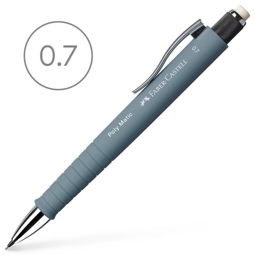 Ołówek automatyczny Faber-Castell Poly Matic - 0.7 mm, szary