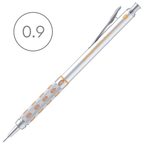Ołówek automatyczny Pentel GraphGear 1000 - 0.9 mm, srebrno-żółty 