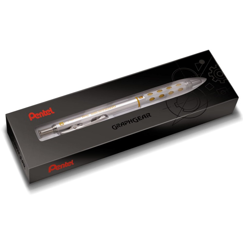 Ołówek automatyczny Pentel GraphGear 1000 - 0.9 mm, srebrno-żółty