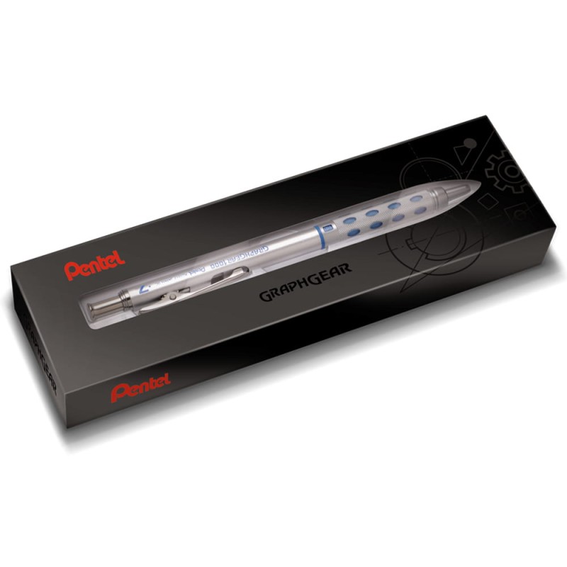 Ołówek automatyczny Pentel GraphGear 1000 - 0.7 mm, srebrno-niebieski