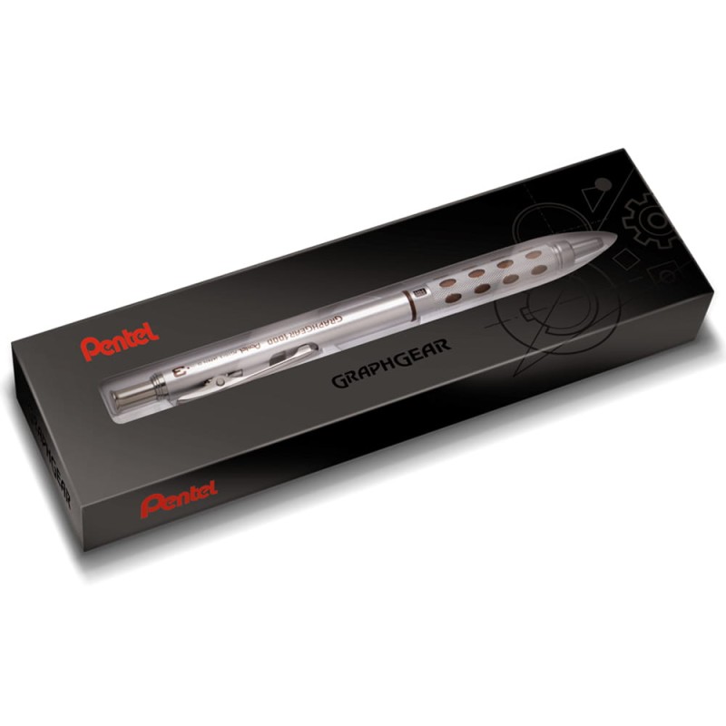 Ołówek automatyczny Pentel GraphGear 1000 - 0.3 mm srebrno-bordowy