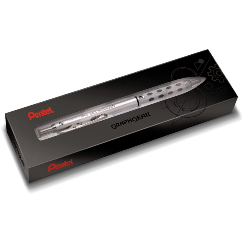 Ołówek automatyczny Pentel GraphGear 1000 - 0.5 mm, srebrno-szary