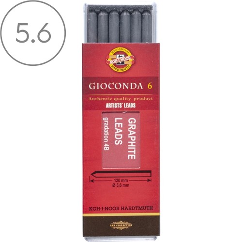 Wkłady grafitowe do ołówków „Kubuś” Koh-i-Noor - 5.6 mm, 4B