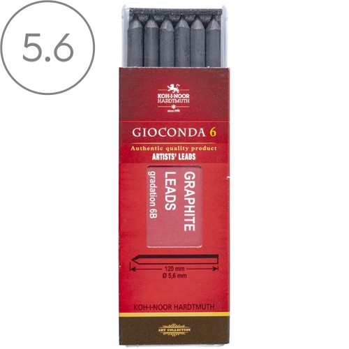 Wkłady grafitowe do ołówków „Kubuś” Koh-i-Noor - 5.6 mm, 6B