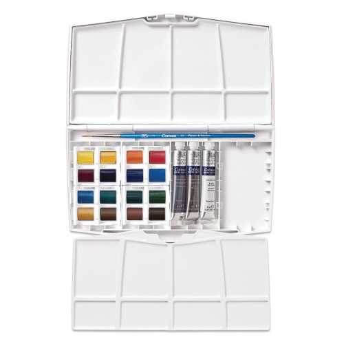Farby akwarelowe Cotman Winsor & Newton 20 kol. (16 kostek + 3 tubki)
