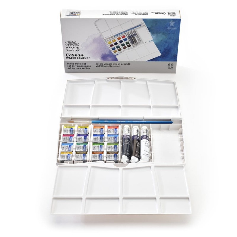 Farby akwarelowe Cotman Mixed Travel Set Winsor &amp; Newton 20 elementów 0390375