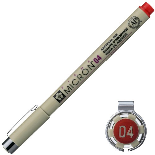 Cienkopis Pigma Micron Sakura 04 - 0,40 mm czerwony