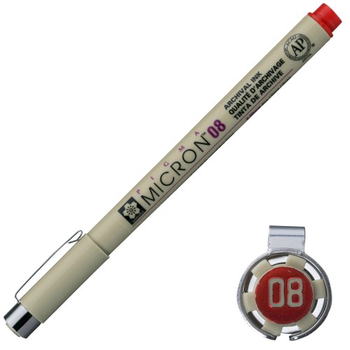 Cienkopis Pigma Micron Sakura 08 - 0,50 mm czerwony