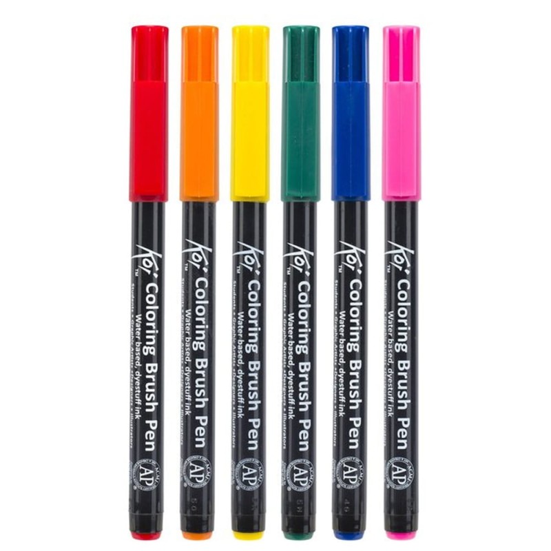 Zestaw pisaków Koi Coloring Brush Pens Sakura BRIGHT 6 szt