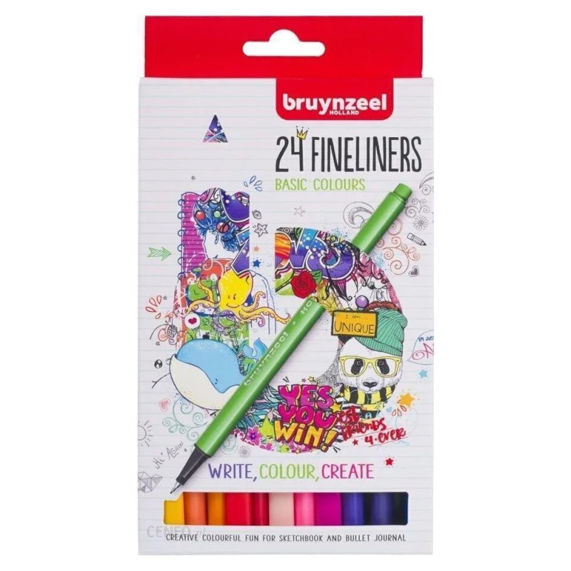 Cienkopisy Bruynzeel Fineliner Basic Colour 24 szt
