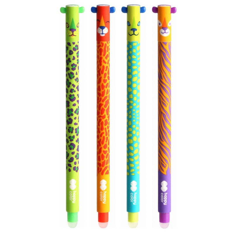 Długopis wymazywalny "Uszaki Wild" Happy Color  0.5 mm - niebieski