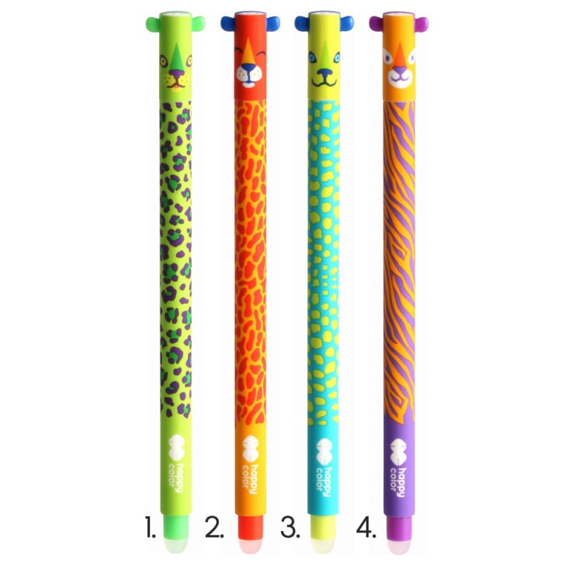 Długopis wymazywalny "Uszaki Wild" Happy Color  0.5 mm - niebieski