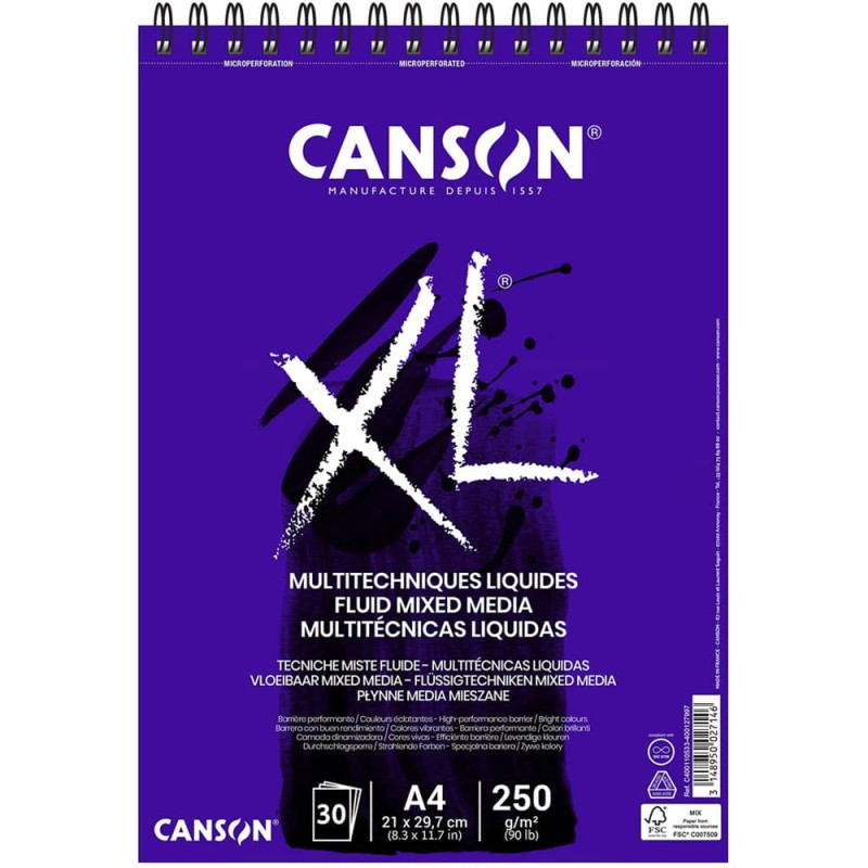 Blok Canson XL Media Fluid - A4, 150 g, 30 ark.