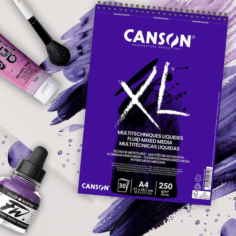 Blok Canson XL Media Fluid - A4, 150 g, 30 ark.