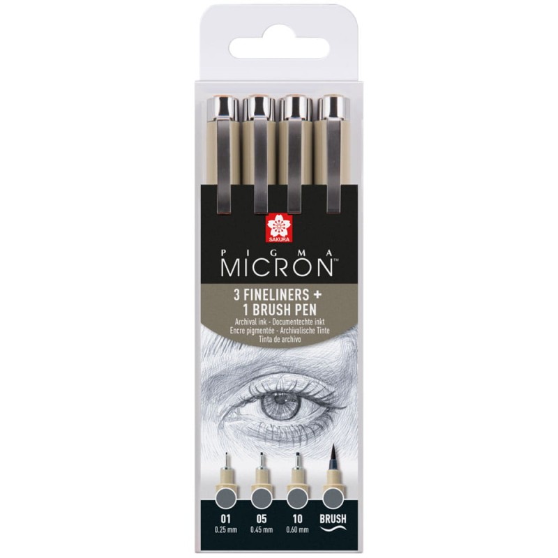 Pisaki Pigma Micron Cool Gray Sakura 4 szt
