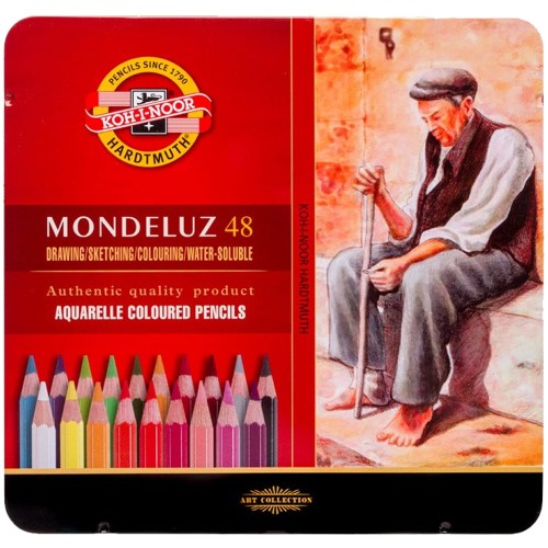 Zestaw kredek akwarelowych Koh-I-Noor Mondeluz - 48 szt., metalowa kasetka