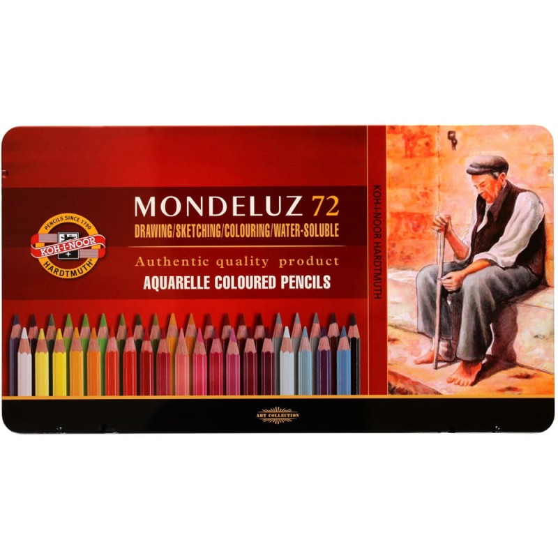 Zestaw kredek akwarelowych Koh-I-Noor Mondeluz - 72 szt., metalowa kasetka