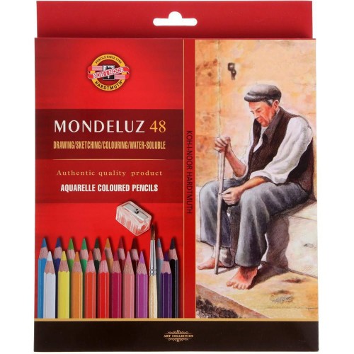 Zestaw kredek akwarelowych Koh-I-Noor Mondeluz - 48 szt. + pędzle i temperówka