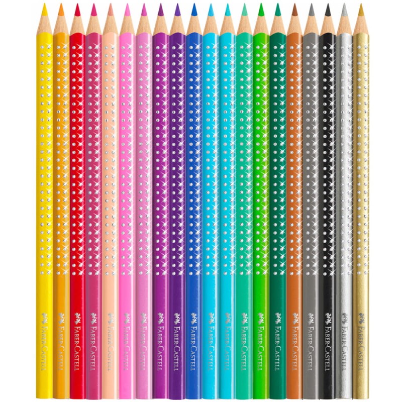 Komplet kredek Sparkle 20 szt. + temperówka Faber Castell