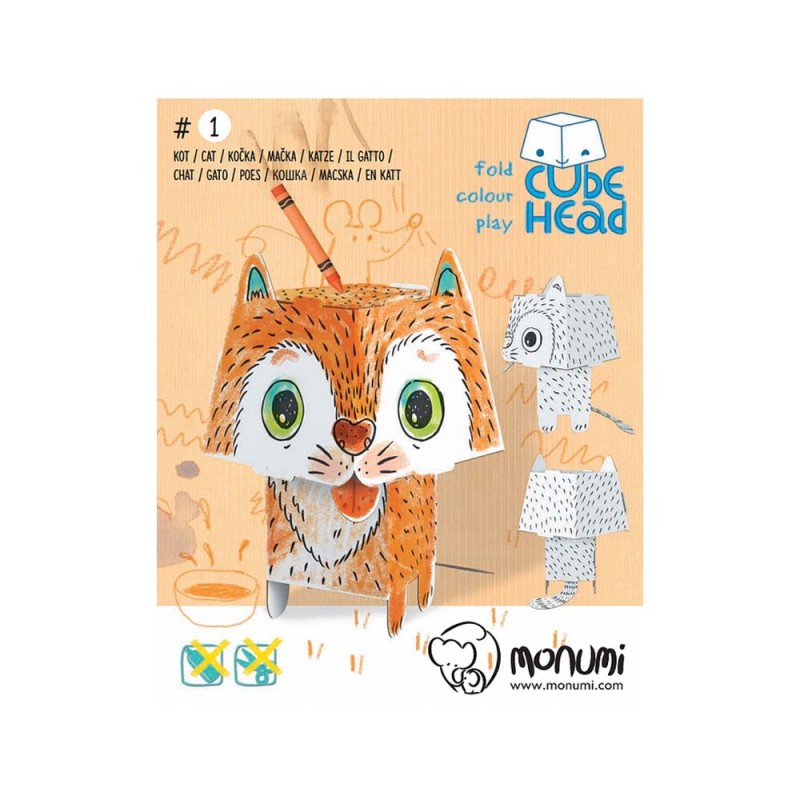 Kolorowanka CubeHead Zwierzaki 3D Monumi - Kot