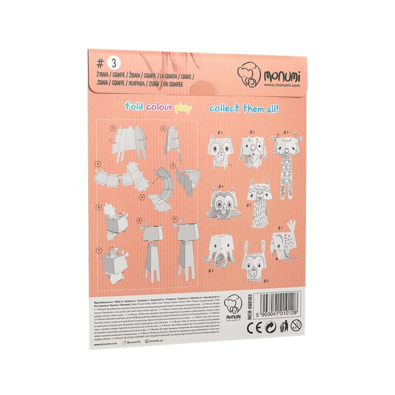 Kolorowanka CubeHead Monumi Zwierzaki 3D - Żyrafa