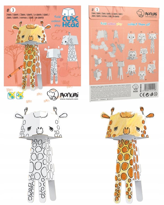 Kolorowanka CubeHead Monumi Zwierzaki 3D - Żyrafa