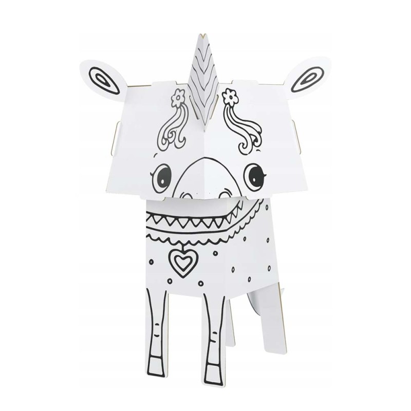 Kolorowanka CubeHead Monumi 3D mini - Jednorożec