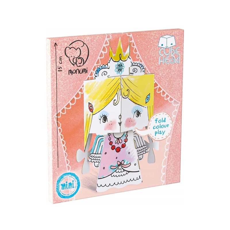 Kolorowanka CubeHead Monumi  3D mini - Księżniczka
