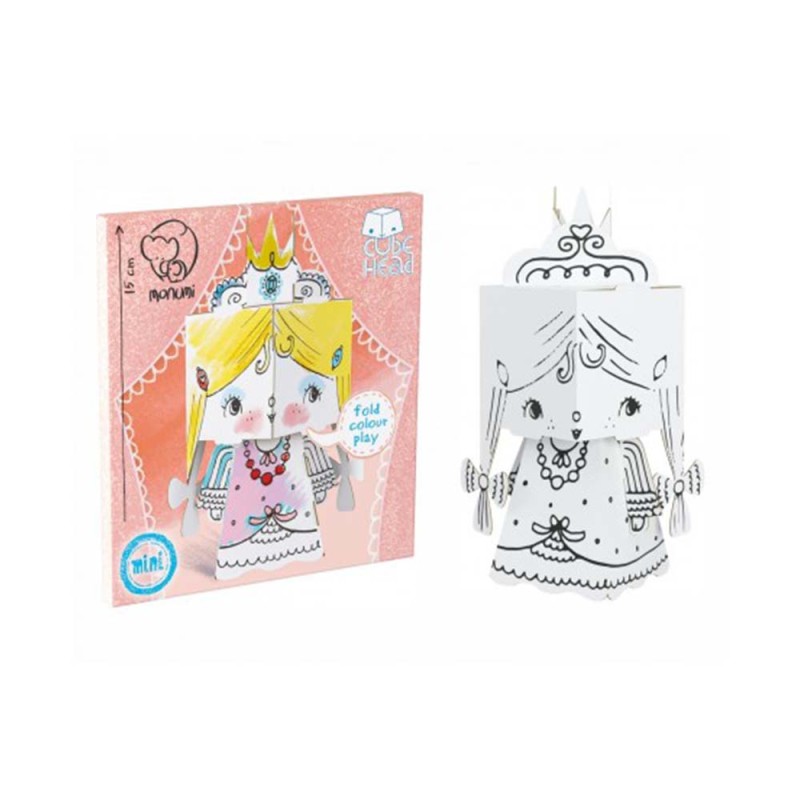 Kolorowanka CubeHead Monumi  3D mini - Księżniczka