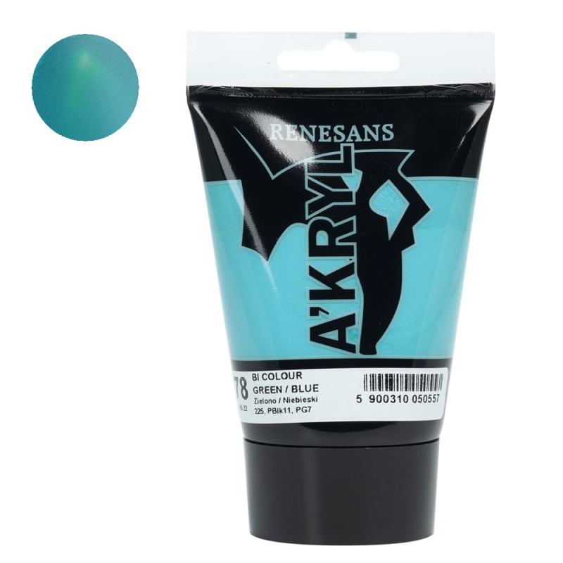 Farba akrylowa 100ml Renesans 78 Bicolour Zielono/Niebieski