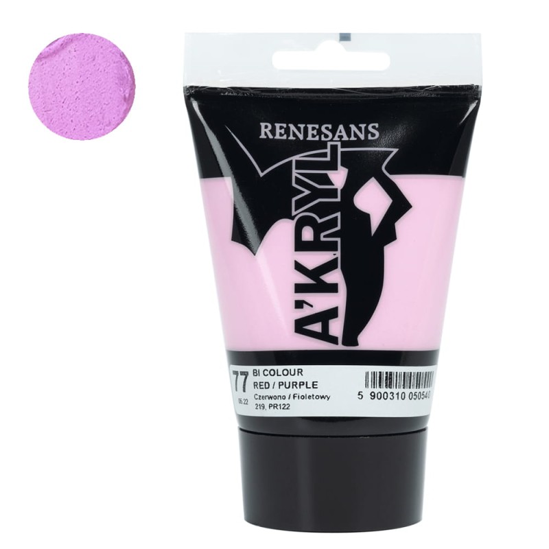Akryl Renesans 100 ml 77  Bi colour Czerwono fioletowy
