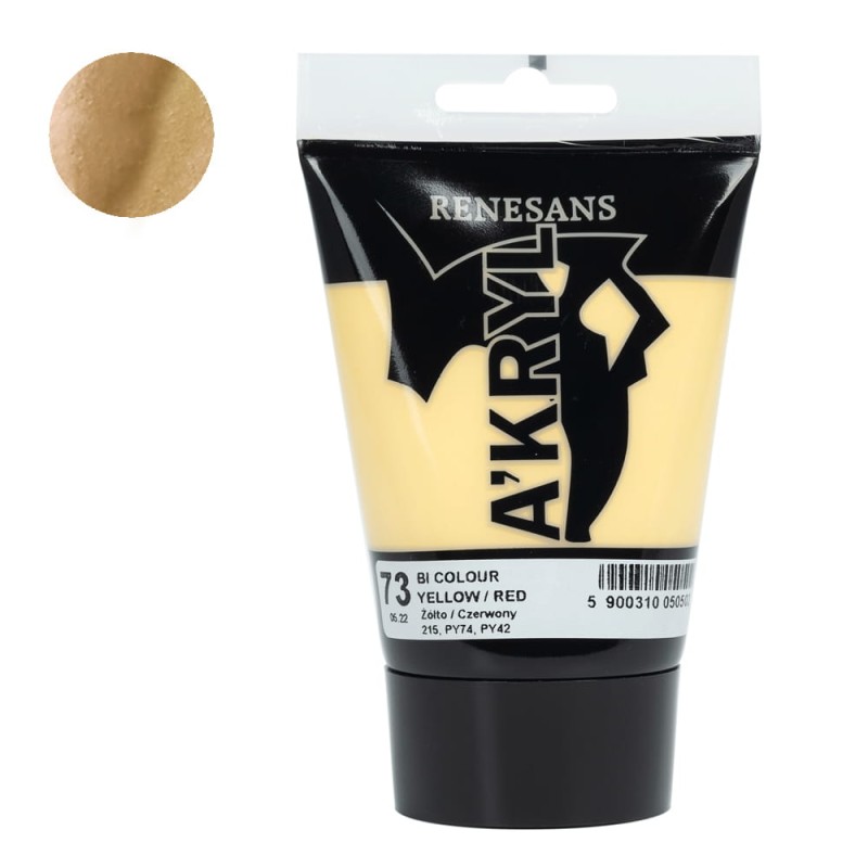 Farba akrylowa 100ml Renesans 73 Bicolour Żółto/Czerwony