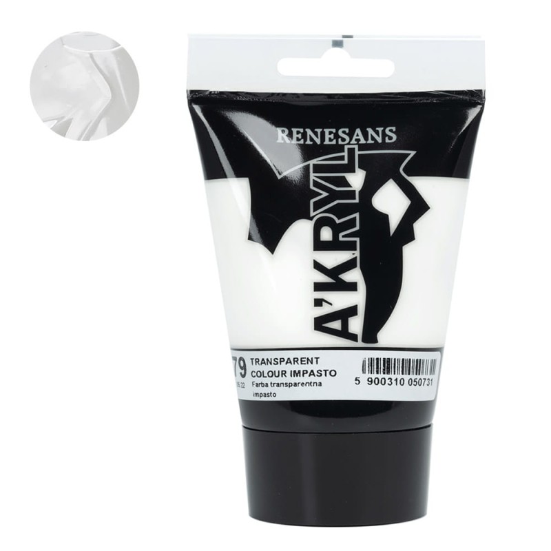Farba akrylowa Renesans A'kryl 100 ml - 79 Transparentna impasto