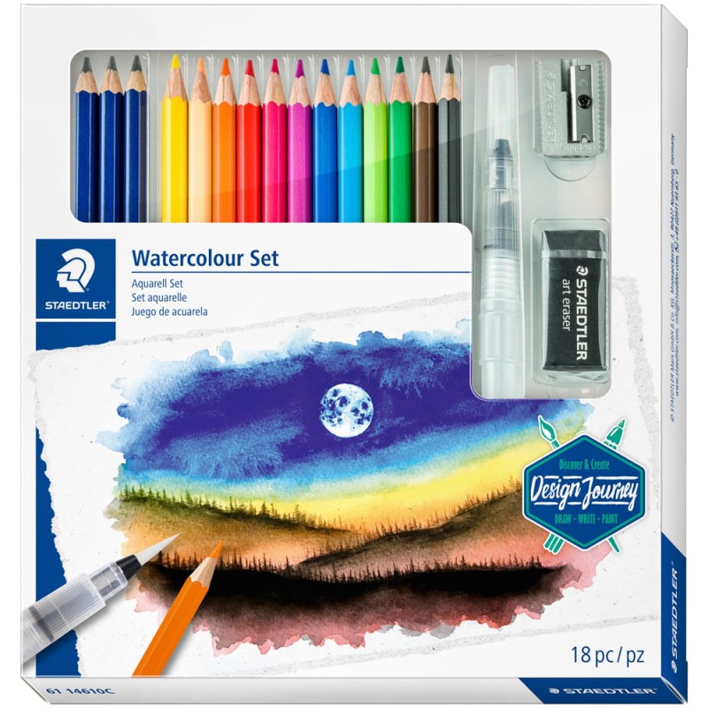 Zestaw kredek akwarelowych Staedtler Design Journey Watercolour Set - 18 elementów