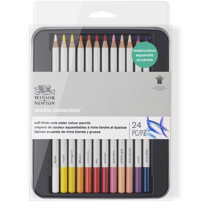 Zestaw kredek akwarelowych Winsor &amp; Newton Studio Collection Watercolour Pencils - 24 szt.