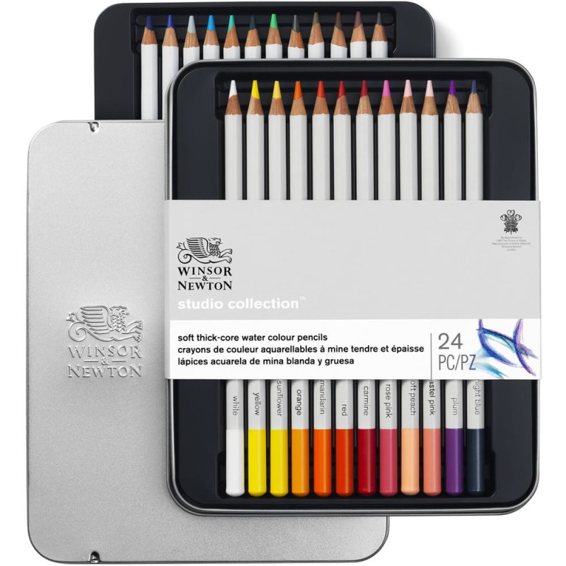 Zestaw kredek akwarelowych Winsor &amp; Newton Studio Collection Watercolour Pencils - 24 szt.