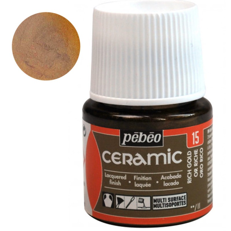 Farba Ceramic Pebeo 45 ml - 15 Rich Gold