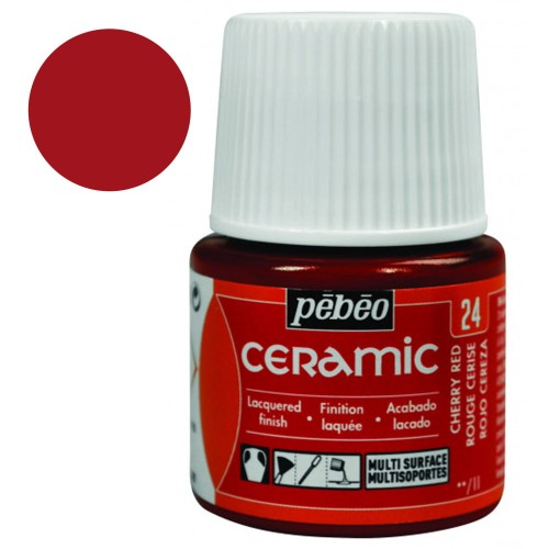 Farba Ceramic Pebeo 45 ml - 24 Cherry Red
