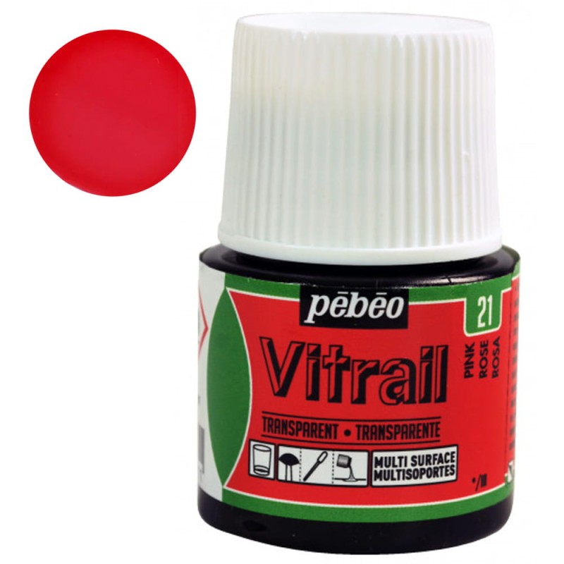 Farba do szkła Vitrail Pebeo 45 ml - 21 Pink