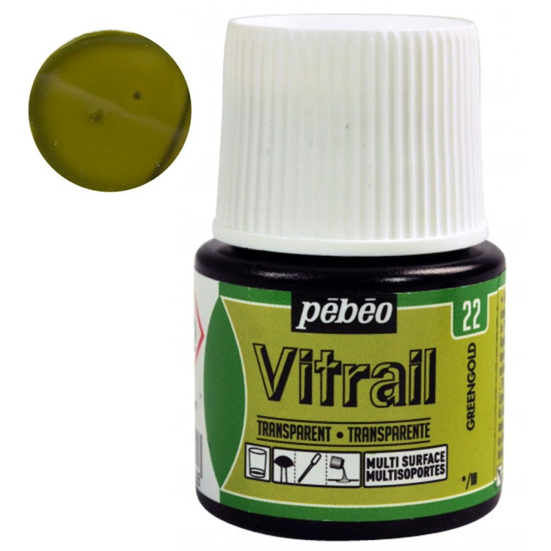 Farba do szkła Vitrail Pebeo 45 ml - 22 Green Gold