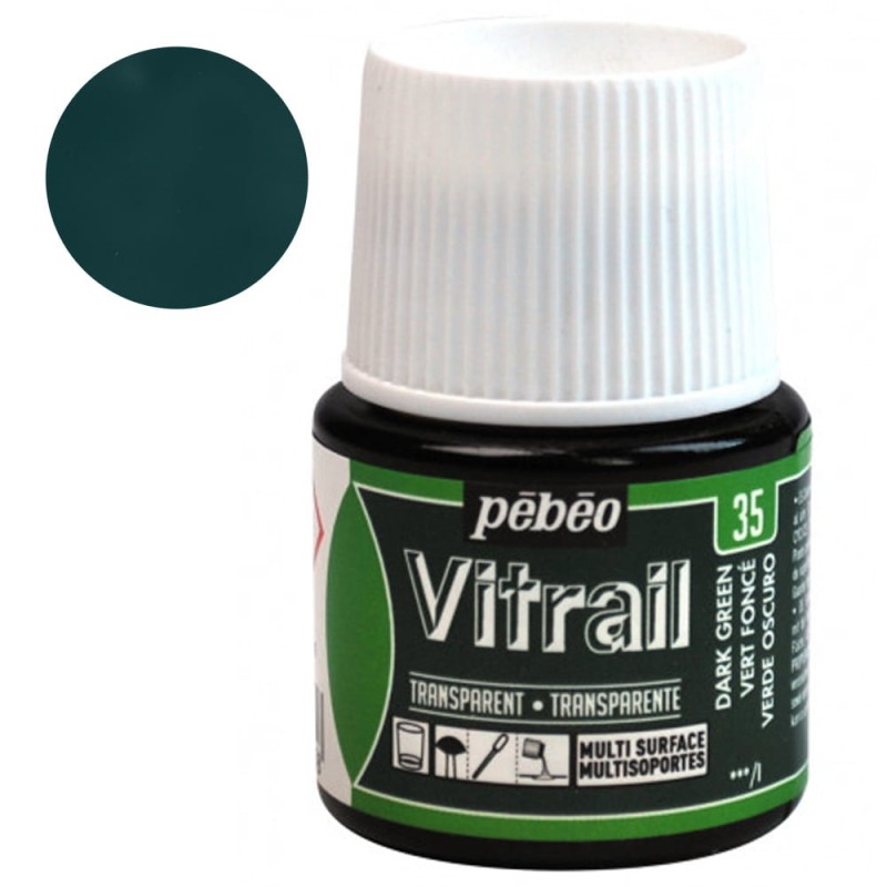 Farba do szkła Vitrail Pebeo 45 ml - 35 Dark Green