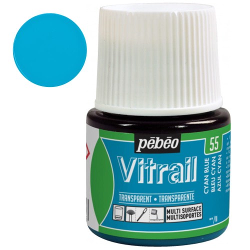 Farba do szkła Vitrail Pebeo 45 ml - 55 Cyan Blue