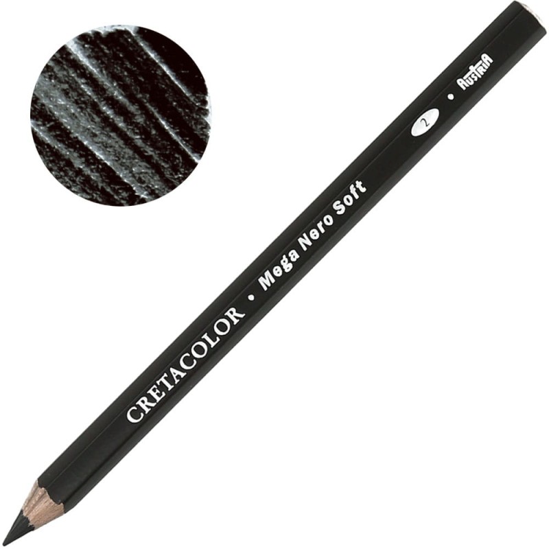 Czarna kredka Mega Nero Soft (2) Cretacolor 46128