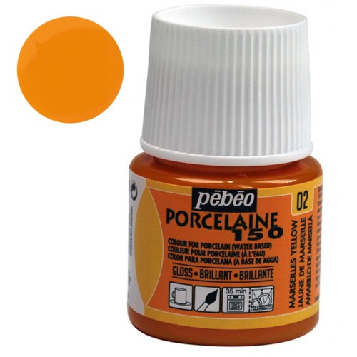 Farba do porcelany Pebeo Porcelaine 150°C 45 ml - 02 Marseilles Yellow