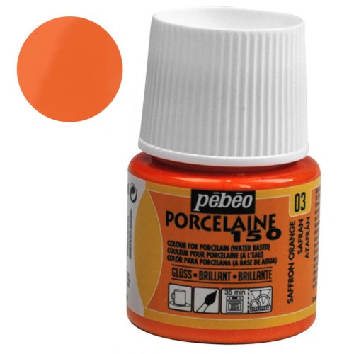 Farba do porcelany Pebeo Porcelaine 150°C 45 ml - 03 Saffron Orange
