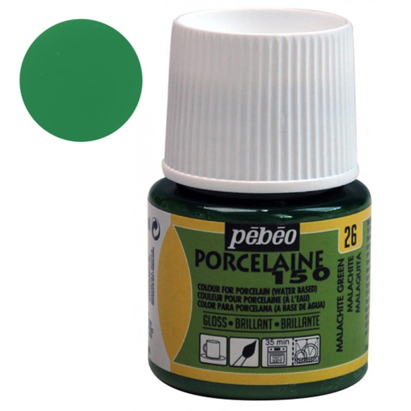 Farba do porcelany Pebeo Porcelaine 150°C 45 ml - 26 Malachite Green