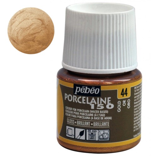 Farba do porcelany Pebeo Porcelaine 150°C 45 ml - 44 Gold (Błyszcząca)