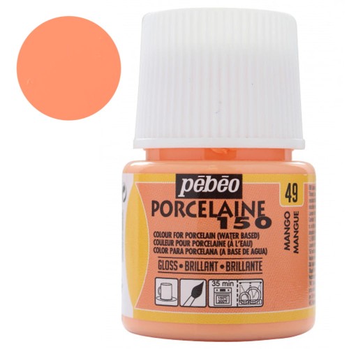 Farba do porcelany Pebeo Porcelaine 150°C 45 ml - 49 Mango (Pastelowa)
