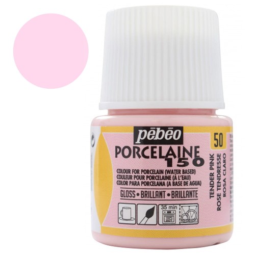 Farba do porcelany Pebeo Porcelaine 150°C 45 ml - 50 Tender Pink (Pastelowa)